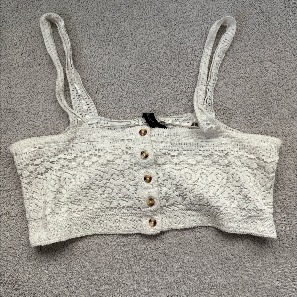 Urban Outfitters out from under White Lace crop top bra
